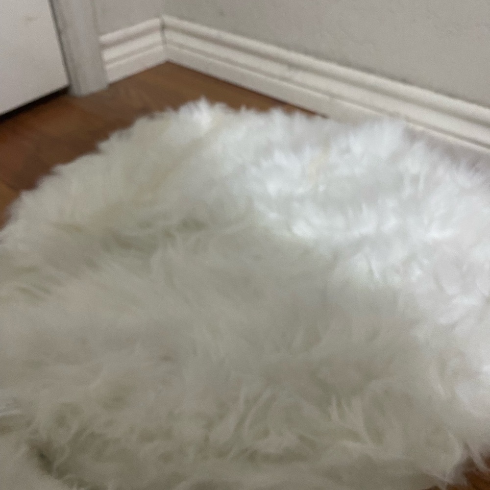 White Fur Area Carpet